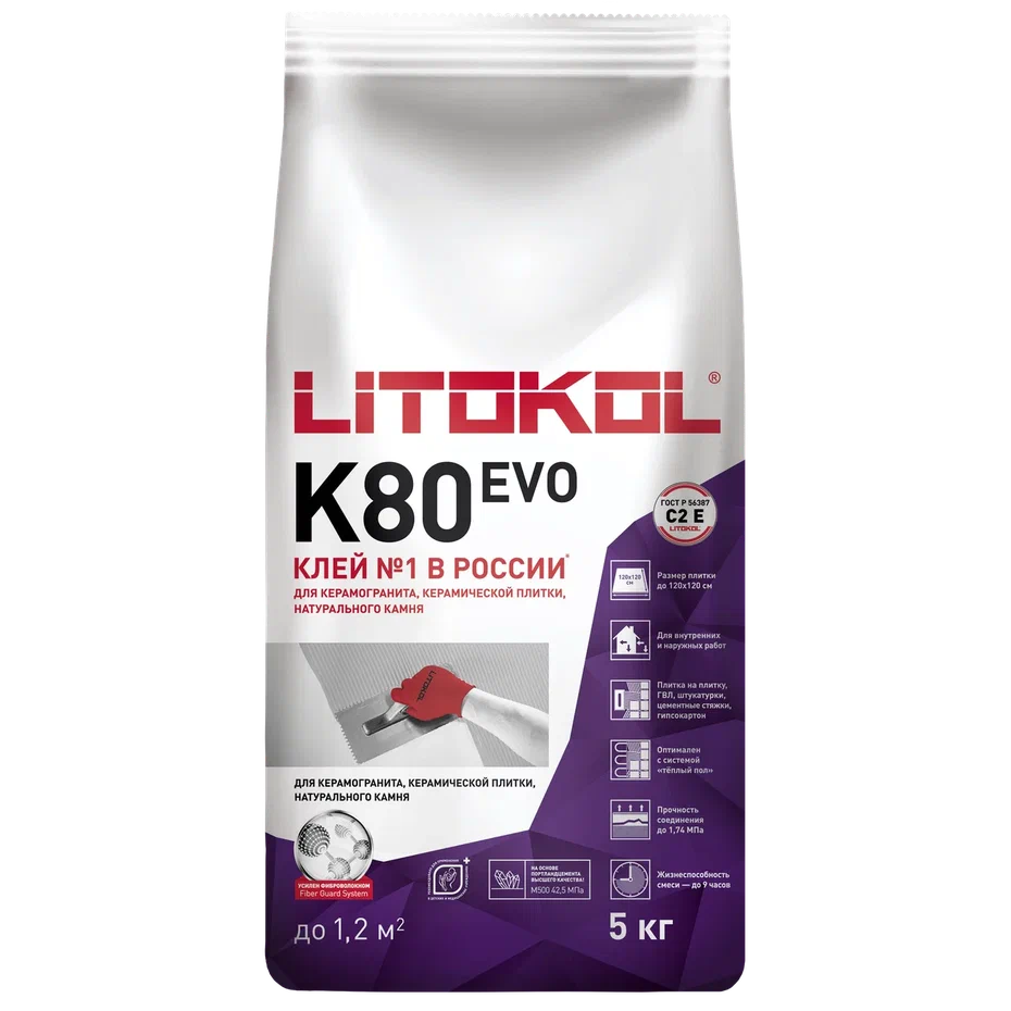 Купить LitoFlex K80-клеевая смесь 5kg Al.bag в Красноярске #3