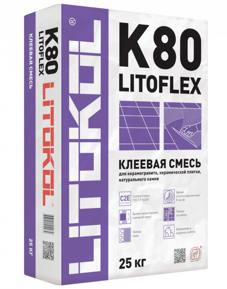 Купить LitoFlex K80 белый-клеевая смесь 25kg bag в Красноярске