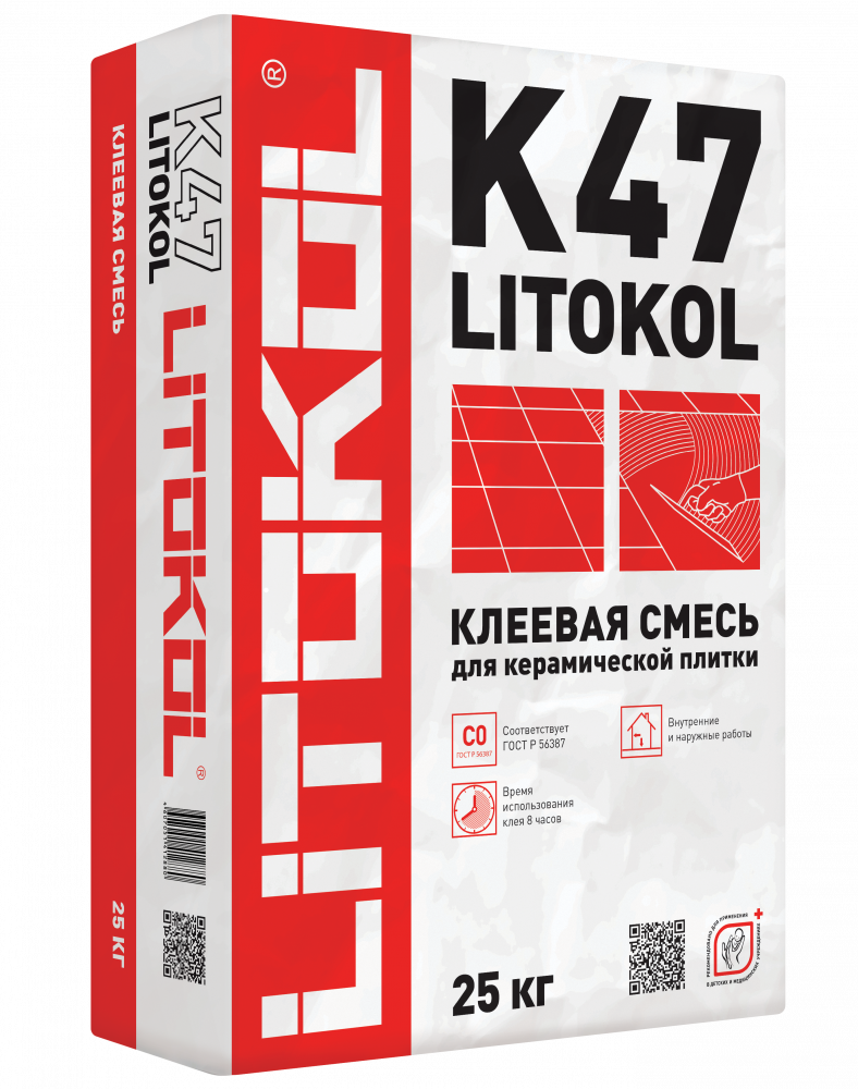 Купить LitoKol K47 серый-клеевая смесь 25kg bag в Красноярске #2