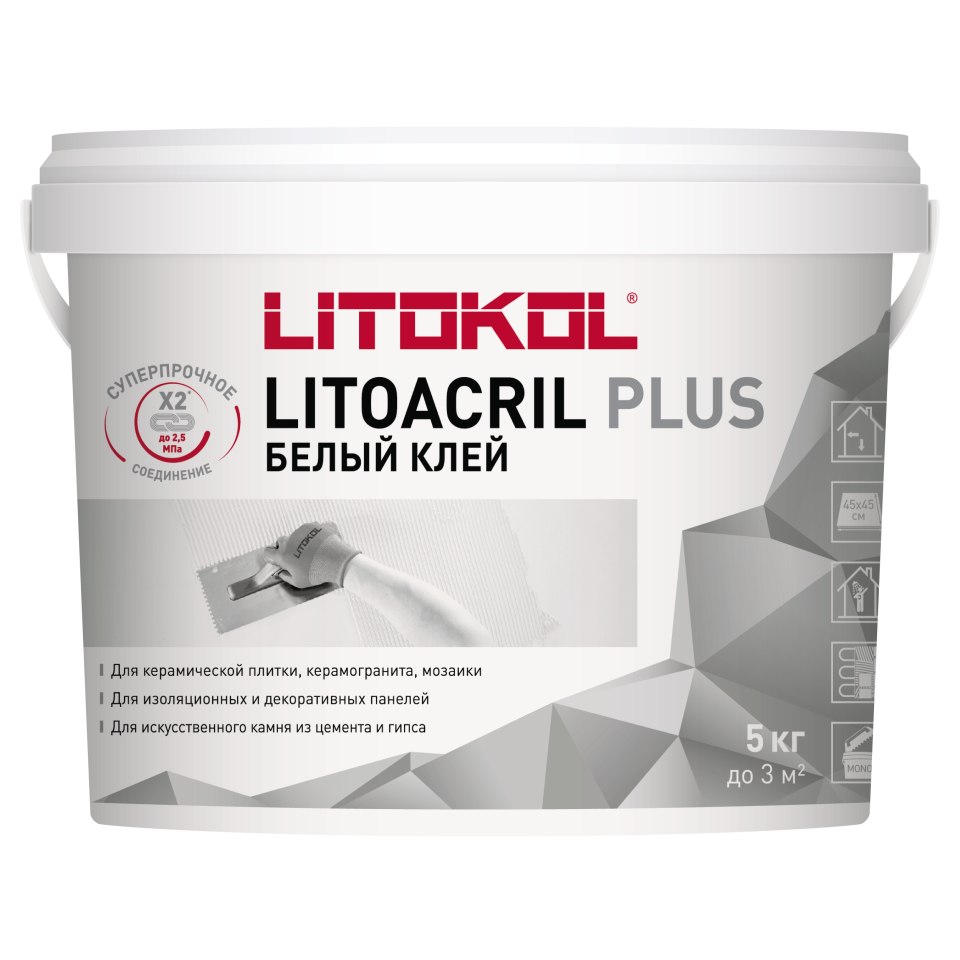 Купить LITOACRIL PLUS - пастообразный клей 5kg bucket в Красноярске
