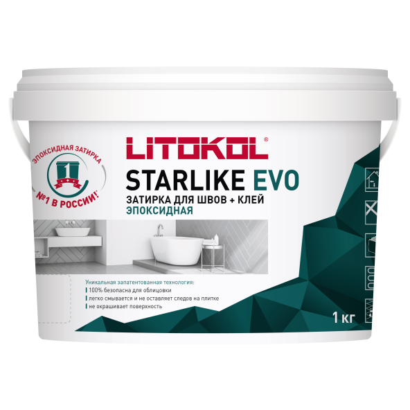 Купить STARLIKE EVO S.102 Bianco Ghiaccio (белый) затир.смесь (1kg bucket) в Москве-1
