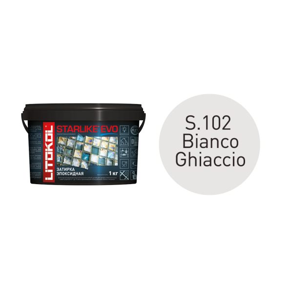 Купить STARLIKE EVO S.102 Bianco Ghiaccio (белый) затир.смесь (1kg bucket) в Москве-2