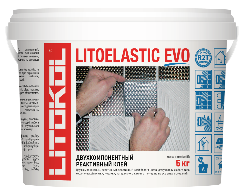 Купить LitoElastic EVO белый-двухкомпонентный клей 5kg bucket в Красноярске