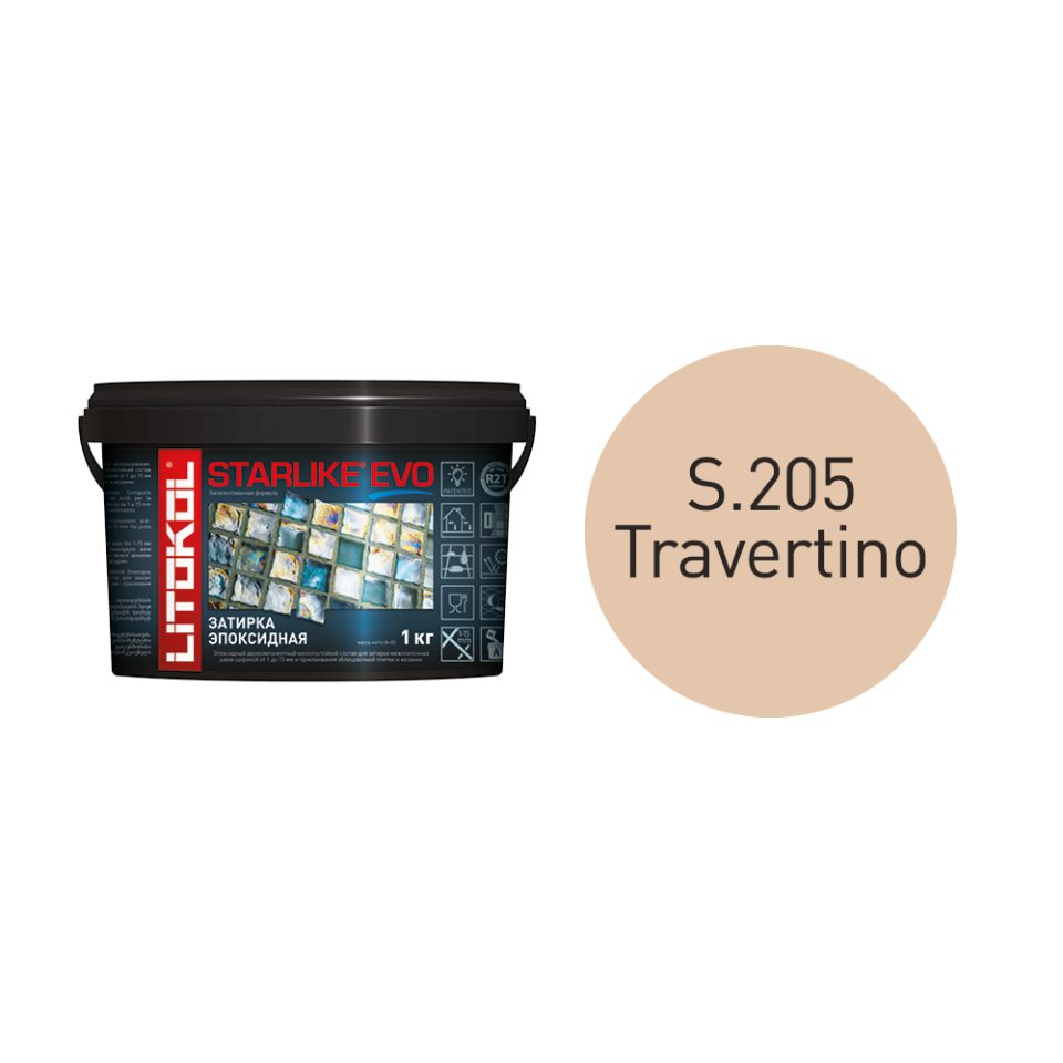Купить STARLIKE EVO S.205 TRAVERTINO затир.смесь (1kg bucket) в Красноярске #2