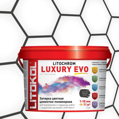 LITOCHROM LUXURY EVO LLE 145 черный уголь 2kg bucket