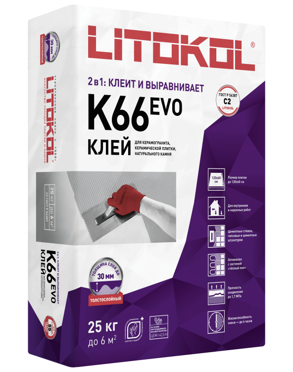 Купить LitoFloor K66-клеевая смесь 25kg bag в Москве-1