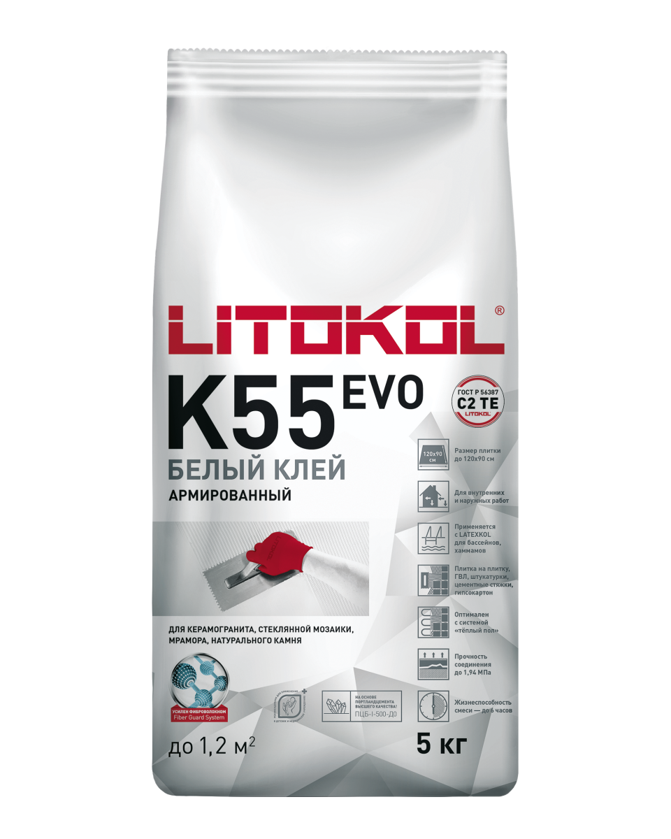 Купить LitoPlus K55-клеевая смесь 5kg Al.bag в Красноярске