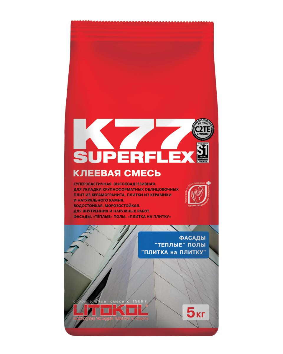 Купить SUPERFLEX K77 серый-клеевая смесь 5kg bag в Красноярске #2
