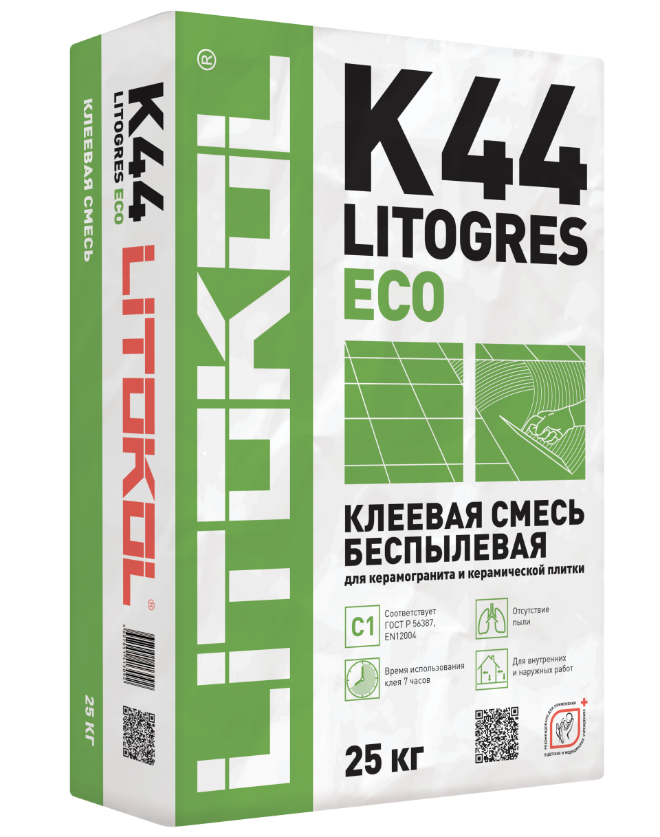 Купить Litogres К44 ECO- беспылевая клеевая смесь 25kg bag в Красноярске