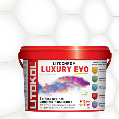 LITOCHROM LUXURY EVO LLE 200 белый 2kg bucket