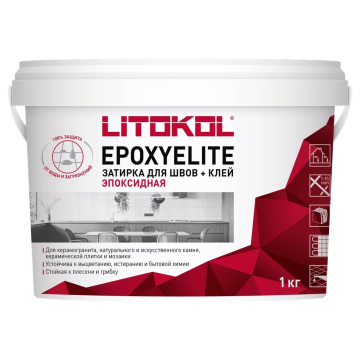 Купить EpoxyElite Е.100 СУПЕРБЕЛЫЙ эпоксидный состав для укладки и затирки плитки и мозаики (1,0 kg bucket) в Москве