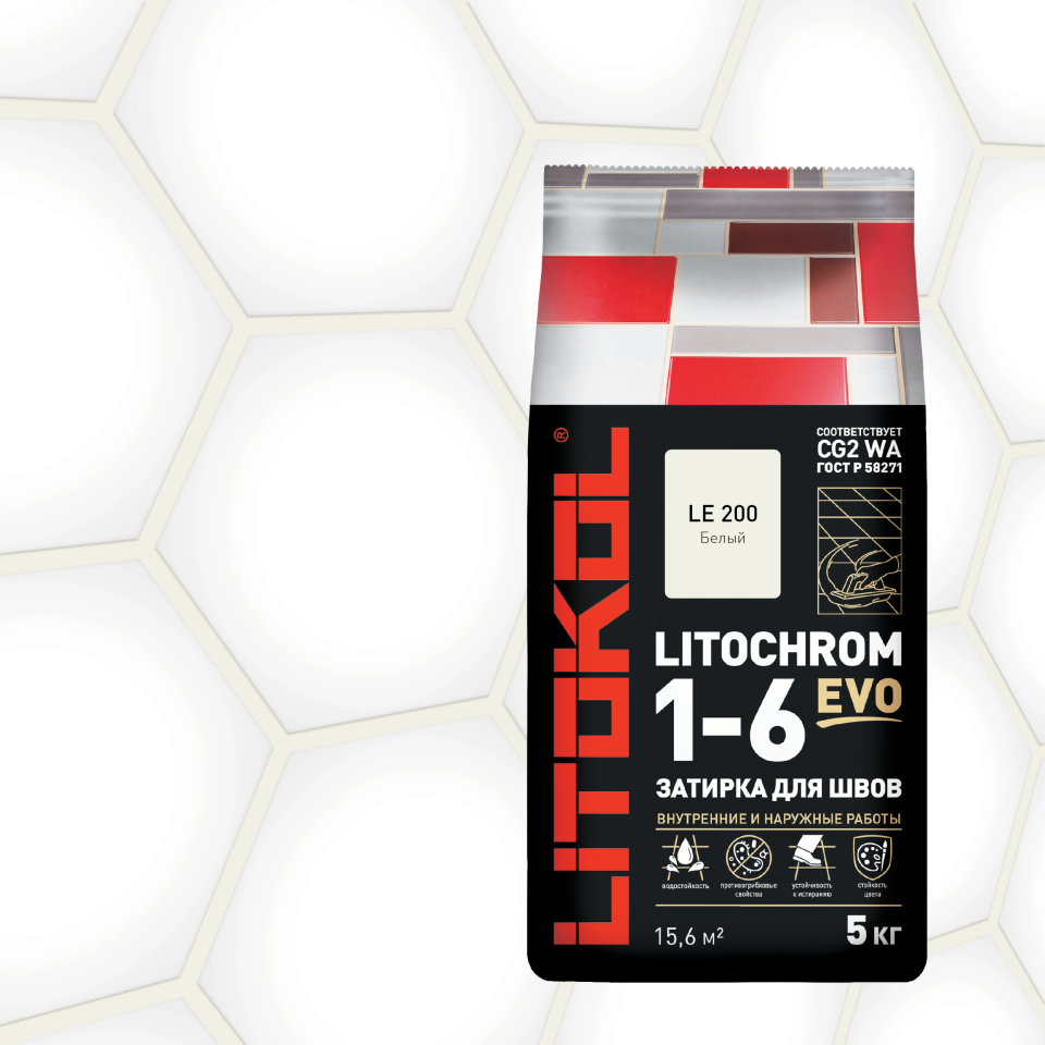 Купить LITOCHROM 1-6 EVO LE 200 белый 5kg Al.bag в Красноярске